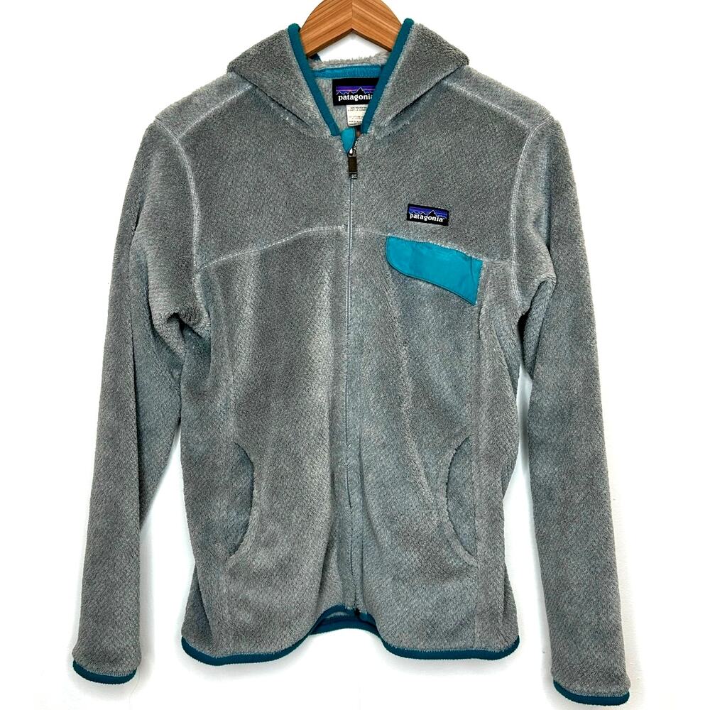 Patagonia women's hooded jacket size M Tailored Grey Nickel X-Dye W/Tobago Blue